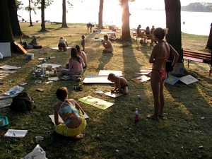 ��astn�ci workshop� na pl�i Ostende