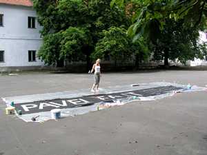 P��prava propagace - malov�n� plachty